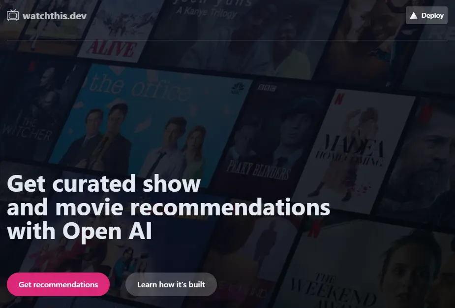 Watchthis dev: Personalized TV Show & Movie Recommendations