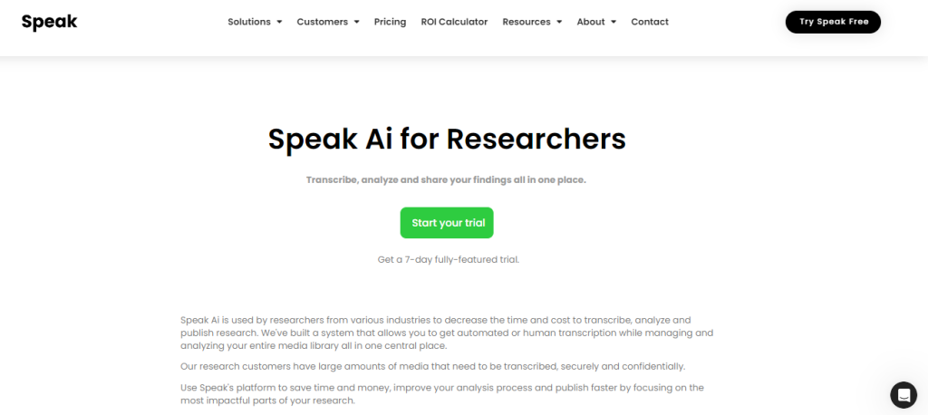 Speak AI tools for market research