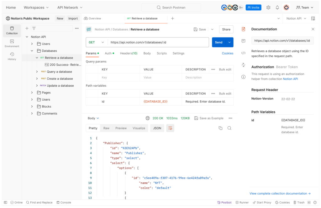 Postman, an API-focused AI tool for developers.