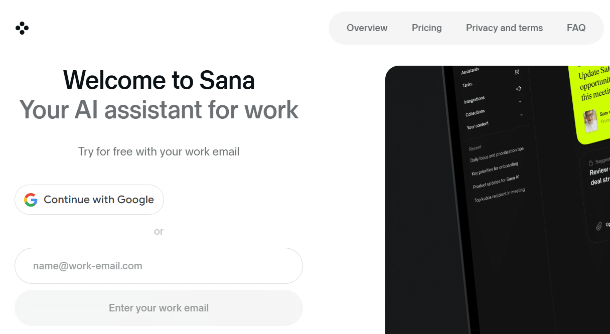 Sana AI - Your AI Assistant for Work